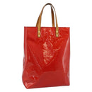 LOUIS VUITTON Monogram Vernis Reade MM Hand Bag Red Rouge M91086 LV Auth 185756-1