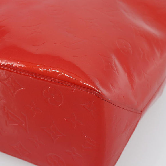 LOUIS VUITTON Monogram Vernis Reade MM Hand Bag Red Rouge M91086 LV Auth 185756