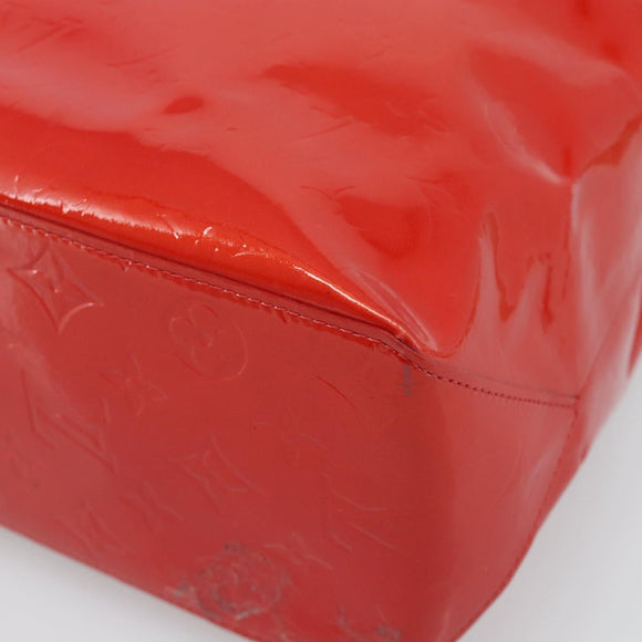 LOUIS VUITTON Monogram Vernis Reade MM Hand Bag Red Rouge M91086 LV Auth 185756