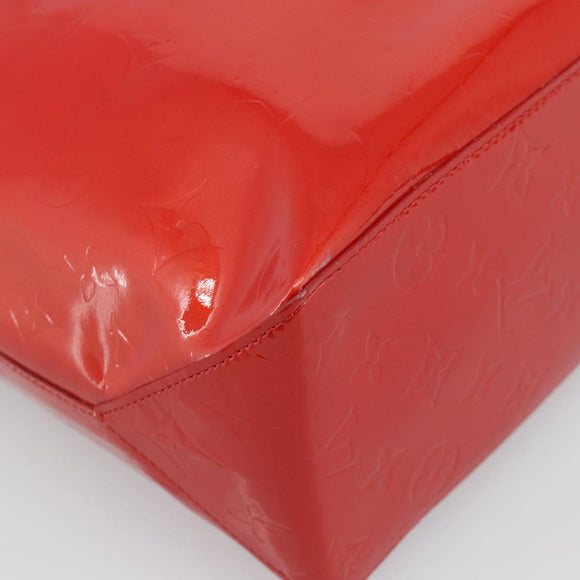 LOUIS VUITTON Monogram Vernis Reade MM Hand Bag Red Rouge M91086 LV Auth 185756