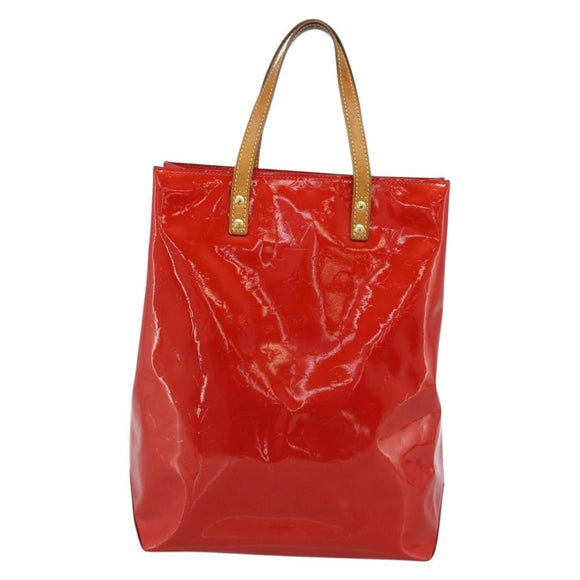 LOUIS VUITTON Monogram Vernis Reade MM Hand Bag Red Rouge M91086 LV Auth 185756