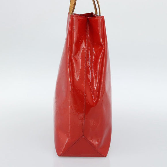 LOUIS VUITTON Monogram Vernis Reade MM Hand Bag Red Rouge M91086 LV Auth 185756