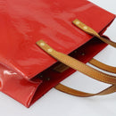 LOUIS VUITTON Monogram Vernis Reade MM Hand Bag Red Rouge M91086 LV Auth 185756-6