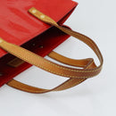 LOUIS VUITTON Monogram Vernis Reade MM Hand Bag Red Rouge M91086 LV Auth 185756-7