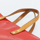 LOUIS VUITTON Monogram Vernis Reade MM Hand Bag Red Rouge M91086 LV Auth 185756-8