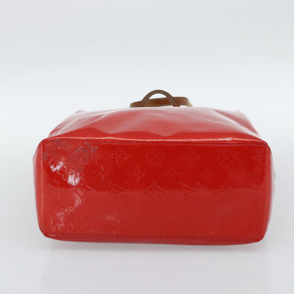 LOUIS VUITTON Monogram Vernis Reade MM Hand Bag Red Rouge M91086 LV Auth 185756