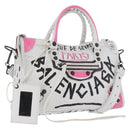 BALENCIAGA Classic Mini City Graphics Bag Leather 2way 431621 Auth 185758SAM-1