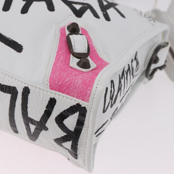 BALENCIAGA Classic Mini City Graphics Bag Leather 2way 431621 Auth 185758SAM