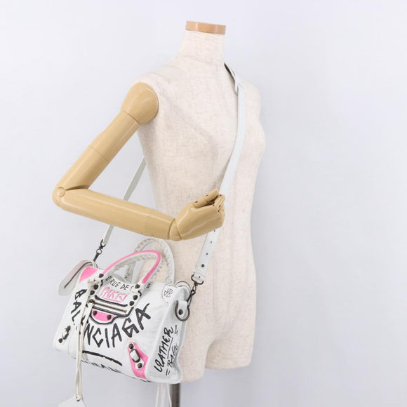BALENCIAGA Classic Mini City Graphics Bag Leather 2way 431621 Auth 185758SAM