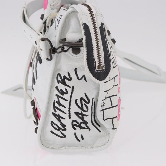 BALENCIAGA Classic Mini City Graphics Bag Leather 2way 431621 Auth 185758SAM