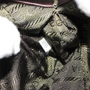 PRADA Coin Purse Shoulder Pouch Canvas Beige Silver Auth 185760SAV-10