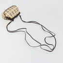 PRADA Coin Purse Shoulder Pouch Canvas Beige Silver Auth 185760SAV-7