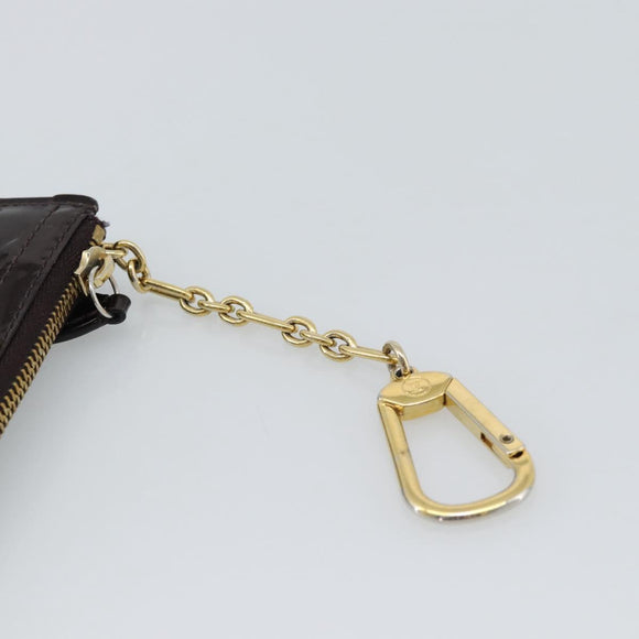 LOUIS VUITTON Monogram Vernis Pochette Cles NM Purse Amarante M93557 Auth 185763