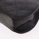 CHANEL Matelasse Chain Hand Bag Lamb Skin Black Silver CC Auth 185765-13