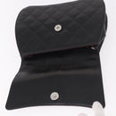 CHANEL Matelasse Chain Hand Bag Lamb Skin Black Silver CC Auth 185765-15