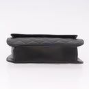 CHANEL Matelasse Chain Hand Bag Lamb Skin Black Silver CC Auth 185765-9