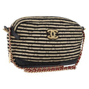 CHANEL Matelasse Chain Shoulder Bag Canvas Beige Gold CC Auth 185766-1