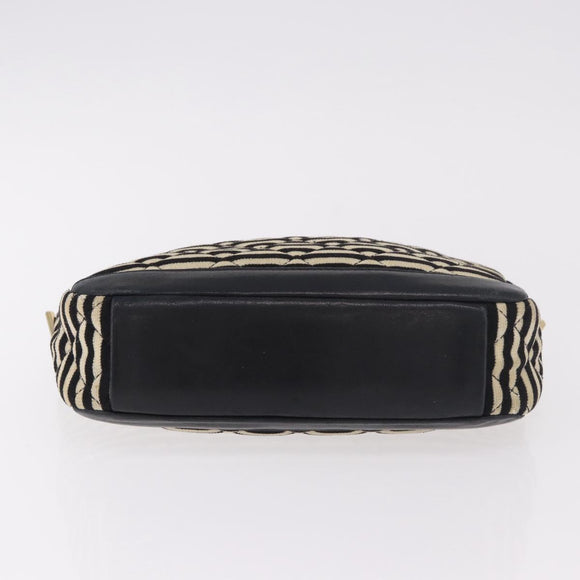 CHANEL Matelasse Chain Shoulder Bag Canvas Beige Gold CC Auth 185766