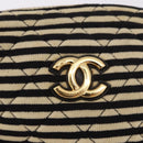 CHANEL Matelasse Chain Shoulder Bag Canvas Beige Gold CC Auth 185766-18