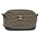 CHANEL Matelasse Chain Shoulder Bag Canvas Beige Gold CC Auth 185766-13