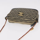 CHANEL Matelasse Chain Shoulder Bag Canvas Beige Gold CC Auth 185766-7