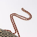 CHANEL Matelasse Chain Shoulder Bag Canvas Beige Gold CC Auth 185766-14