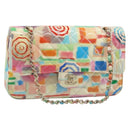 CHANEL Chain Double Flap Matelasse 25 Bag leather Multicolor CC Auth 185767SM-1