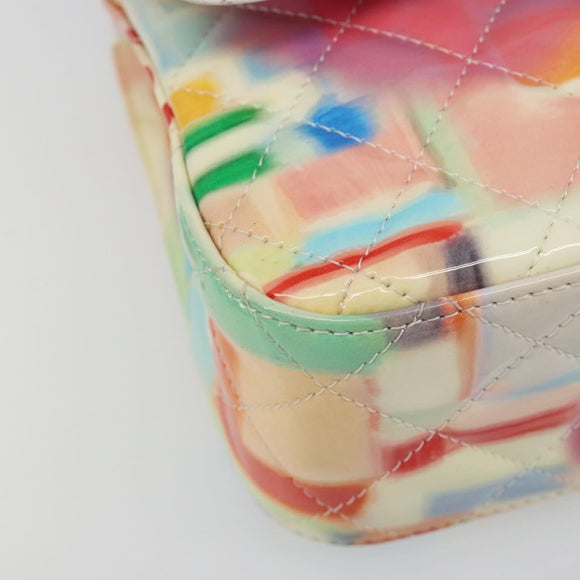 CHANEL Chain Double Flap Matelasse 25 Bag leather Multicolor CC Auth 185767SM