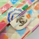 CHANEL Chain Double Flap Matelasse 25 Bag leather Multicolor CC Auth 185767SM-15