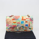 CHANEL Chain Double Flap Matelasse 25 Bag leather Multicolor CC Auth 185767SM-31