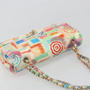 CHANEL Chain Double Flap Matelasse 25 Bag leather Multicolor CC Auth 185767SM-6