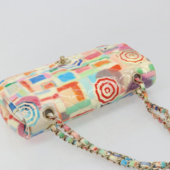 CHANEL Chain Double Flap Matelasse 25 Tas leer Multicolor CC Auth 185767SM