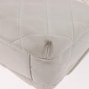 CHANEL Matelasse Chain Shoulder Bag Lamb Skin 2way White Gold CC Auth 185768SAM-10