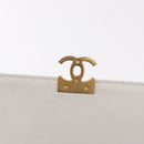 CHANEL Matelasse Chain Shoulder Bag Lamb Skin 2way White Gold CC Auth 185768SAM-24