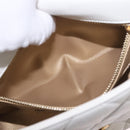 CHANEL Matelasse Chain Shoulder Bag Lamb Skin 2way White Gold CC Auth 185768SAM-29