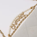 CHANEL Matelasse Chain Shoulder Bag Lamb Skin 2way White Gold CC Auth 185768SAM-14