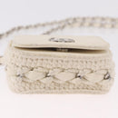 CHANEL Matelasse Chain Shoulder Bag Lamb Skin White Silver CC Auth 185770SAM-10