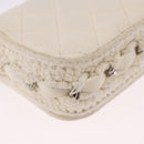 CHANEL Matelasse Chain Shoulder Bag Lamb Skin White Silver CC Auth 185770SAM-13
