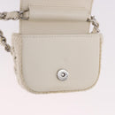 CHANEL Matelasse Chain Shoulder Bag Lamb Skin White Silver CC Auth 185770SAM-18