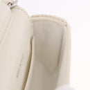 CHANEL Matelasse Chain Shoulder Bag Lamb Skin White Silver CC Auth 185770SAM-20