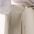 CHANEL Matelasse Chain Shoulder Bag Lamb Skin White Silver CC Auth 185770SAM-21