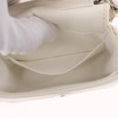 CHANEL Matelasse Chain Shoulder Bag Lamb Skin White Silver CC Auth 185770SAM-22