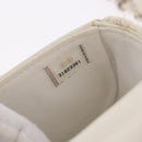 CHANEL Matelasse Chain Shoulder Bag Lamb Skin White Silver CC Auth 185770SAM-23
