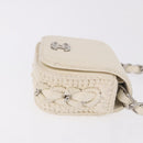 CHANEL Matelasse Chain Shoulder Bag Lamb Skin White Silver CC Auth 185770SAM-4