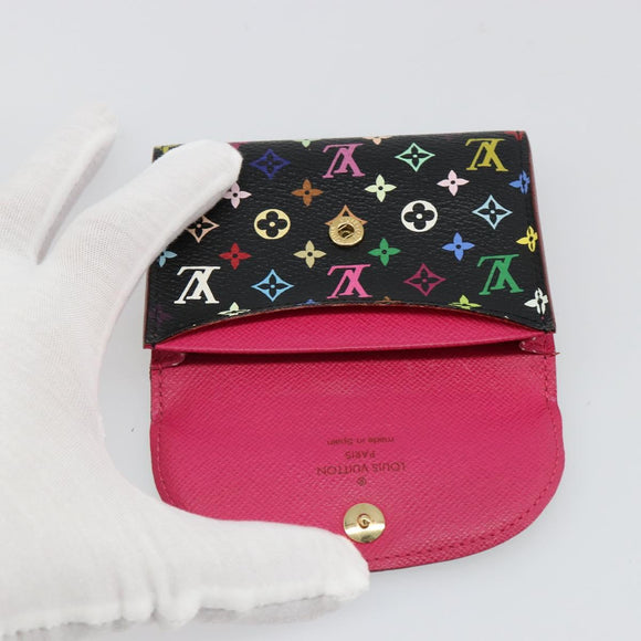 LOUIS VUITTON Multicolor Envelope Carte de Visite Case Black M66561 Auth 185774M