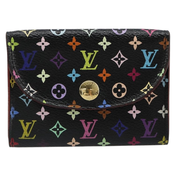 LOUIS VUITTON Multicolor Envelope Carte de Visite Case Black M66561 Auth 185774M