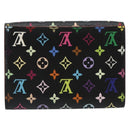 LOUIS VUITTON Multicolor Envelope Carte de Visite Case Black M66561 Auth 185774M-2