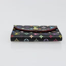 LOUIS VUITTON Multicolor Envelope Carte de Visite Case Black M66561 Auth 185774M-6
