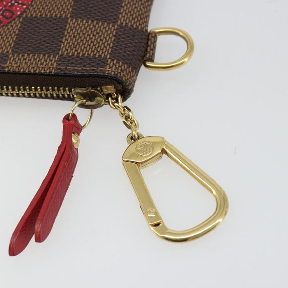 LOUIS VUITTON Damier Ebene T & B Pochette Cle Compris Purse N61742 Auth 185776