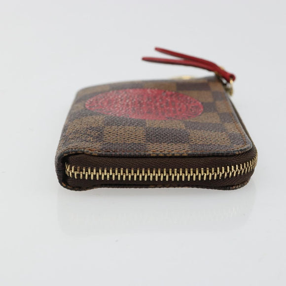 LOUIS VUITTON Damier Ebene T & B Pochette Cle Compris Purse N61742 Auth 185776